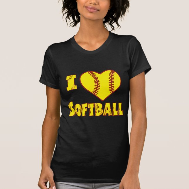 Camiseta Eu amo o softball 2 (Frente)