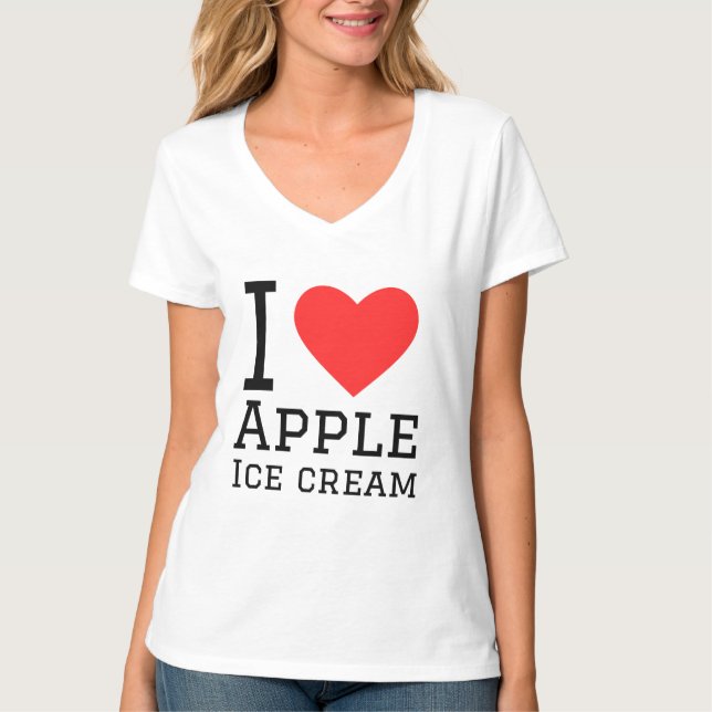 Camiseta Eu amo o sorvete da Apple (Frente)