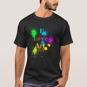 Camiseta Eu amo o splatter & gotejamentos de incandescênci