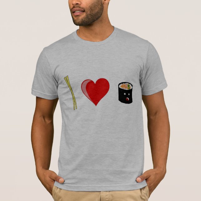 Camiseta Eu amo o sushi (Frente)