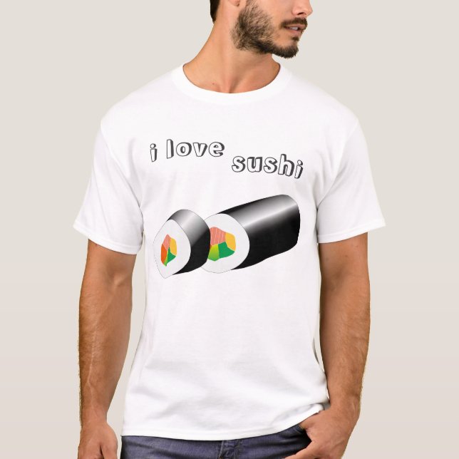 Camiseta eu amo o sushi (Frente)