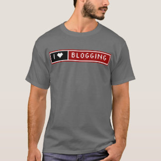 Camiseta Eu amo o T Blogging do botão do blogue