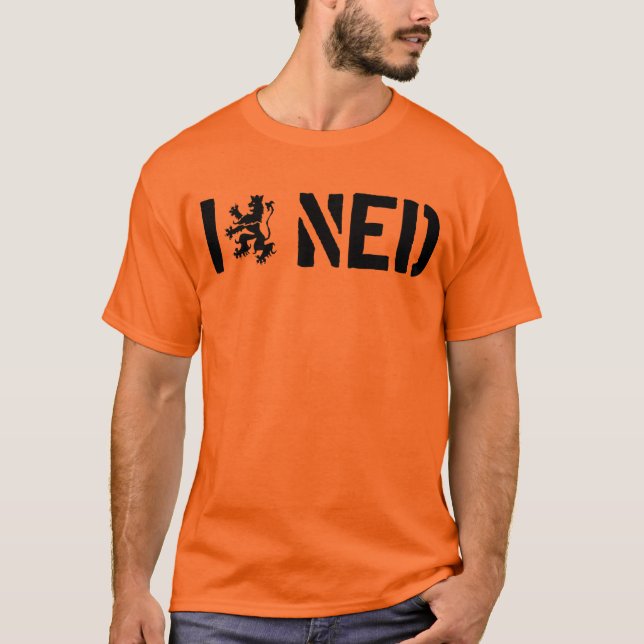 Camiseta Eu amo o T de NEDERLANDS (Frente)