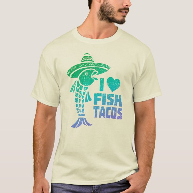 Camiseta Eu amo o T do Tacos de peixes (Frente)