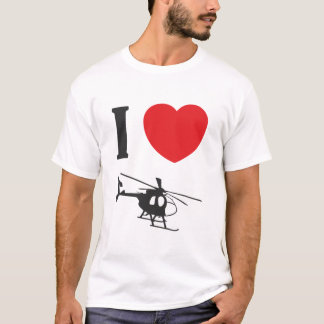 Camiseta Eu amo o T dos helicópteros