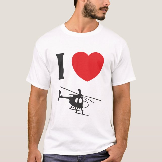 Camiseta Eu amo o T dos helicópteros (Frente)