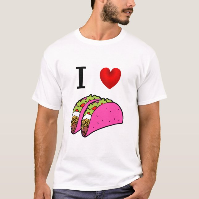 CAMISETA EU AMO O TACOS COR-DE-ROSA (Frente)