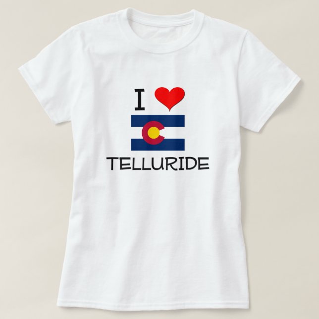 Camiseta Eu amo o TELLURIDE Colorado (Frente do Design)