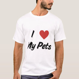 Camiseta Eu Amo O Texto E O Coração Dos Meus Animais