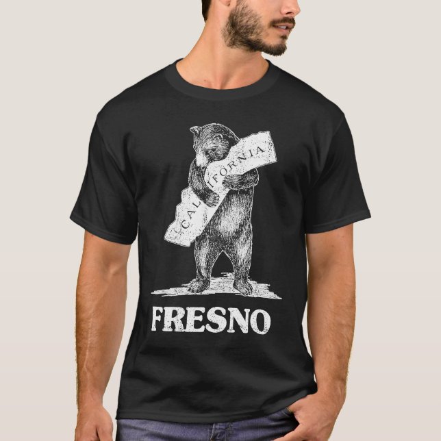 Camiseta Eu Amo O Urso Fresno da Califórnia Abrindo A Calif (Frente)
