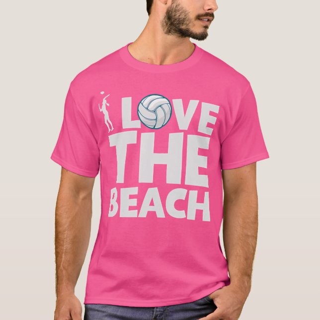 Camiseta Eu Amo O Voleibol De Praia (Frente)