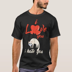 Camiseta Eu Amo Odeio Você Gato Coração Dia dos Namorados