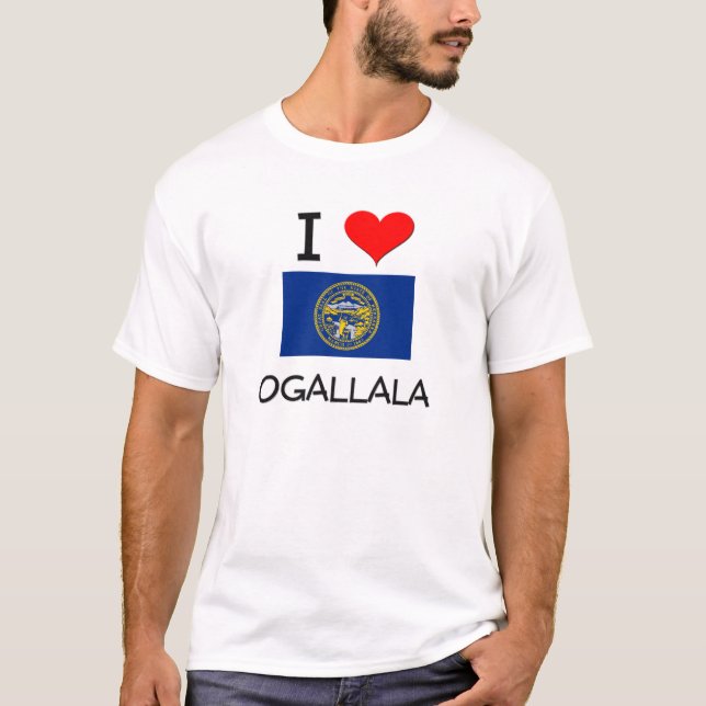 Camiseta Eu amo Ogallala Nebraska (Frente)