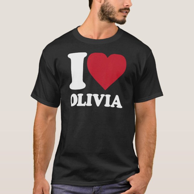Camiseta Eu amo Olivia - Eu amo Olivia (Frente)