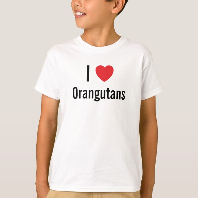 Camiseta Eu amo Orangutanos (Frente)
