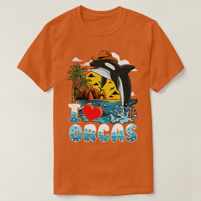 Camiseta Eu Amo Orcas (Frente do Design)