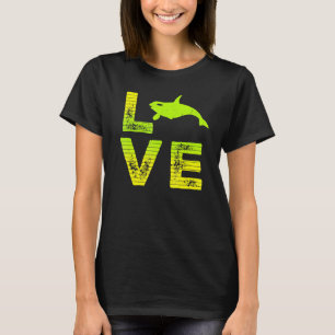 Camiseta Eu Amo Orcas Branca Dentada Orca Amando Garotas