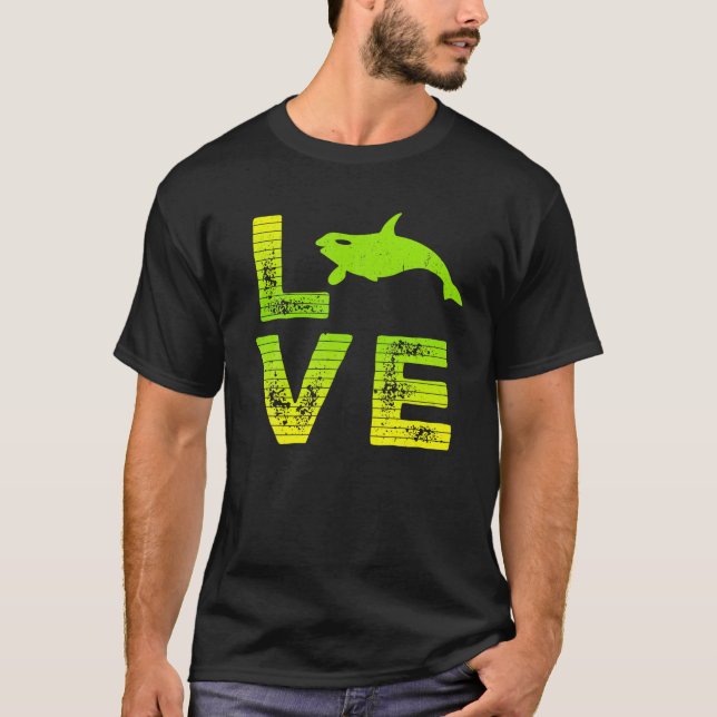 Camiseta Eu Amo Orcas Brincadeiras Orca Amantes (Frente)