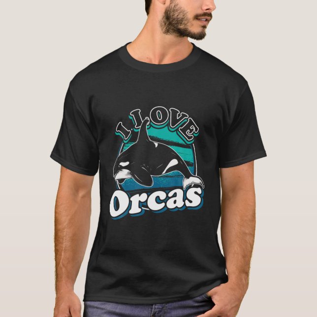 Camiseta Eu Amo Orcas Orca (Frente)
