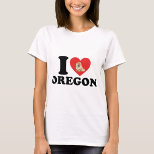 Camiseta Eu Amo Oregon E Meu Chow Chow