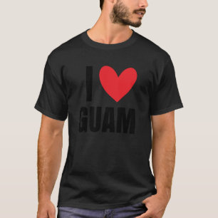 Camiseta Eu Amo Orgulho da Ilha de Guam Viagem à Praia das