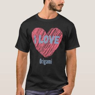 Camiseta Eu Amo Origami Hearami Image Hobby Ou Hobbyist