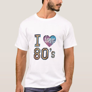Camiseta Eu amo os anos 80 - Design retrô