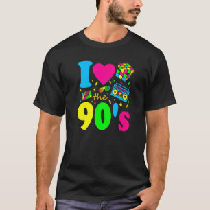 Camiseta Eu Amo os Anos 90 Festas de Vestido Retro