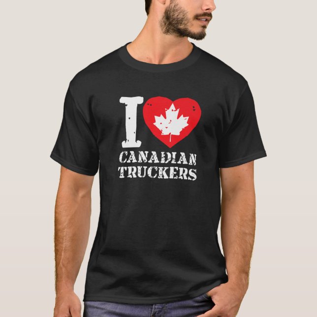 Camiseta Eu Amo Os Caminhoneiros Canadenses (Frente)