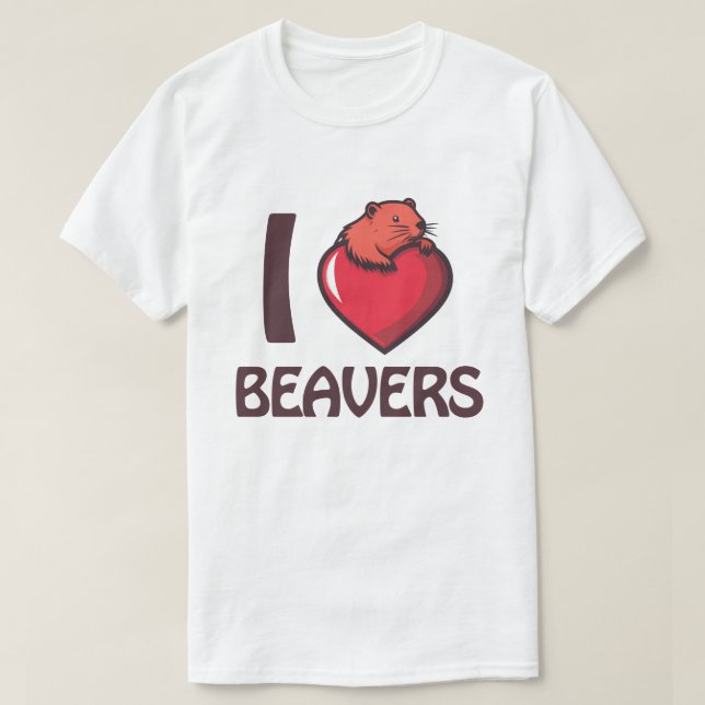 Camiseta Eu amo os castores (Frente do Design)