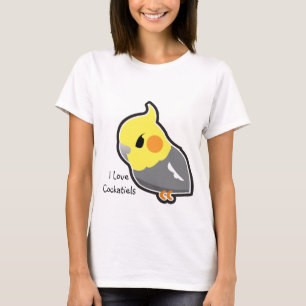 Camiseta Eu amo os Cockatiels (customizáveis)
