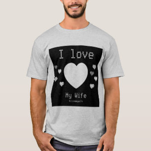 Camiseta Eu amo os corações de fotos personalizados da mi