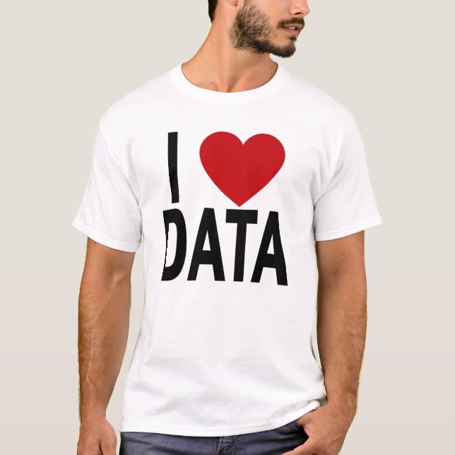 Camiseta Eu amo os dados T-Shirt.png branco (Frente)