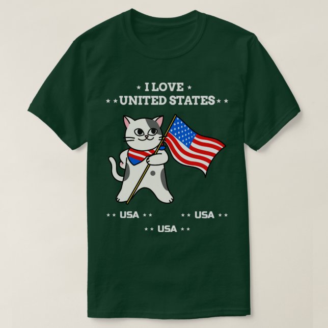 Camiseta Eu Amo os Estados Unidos (Frente do Design)
