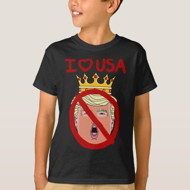 Camiseta Eu Amo Os EUA Anti Trump (Frente)
