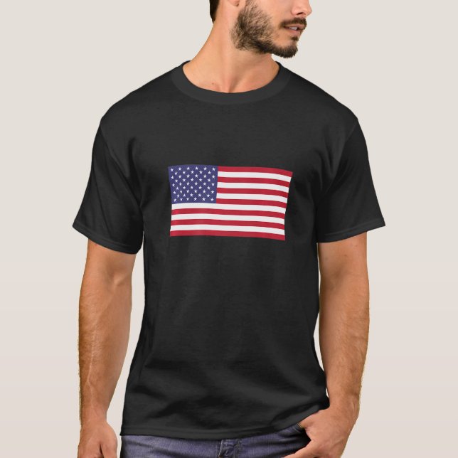 Camiseta Eu Amo Os Eua Desfrutar Da bandeira Gra Dos Estado (Frente)