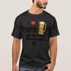 Camiseta Eu Amo Os Jogos De Bebendo De Cerveja E Voleibol D