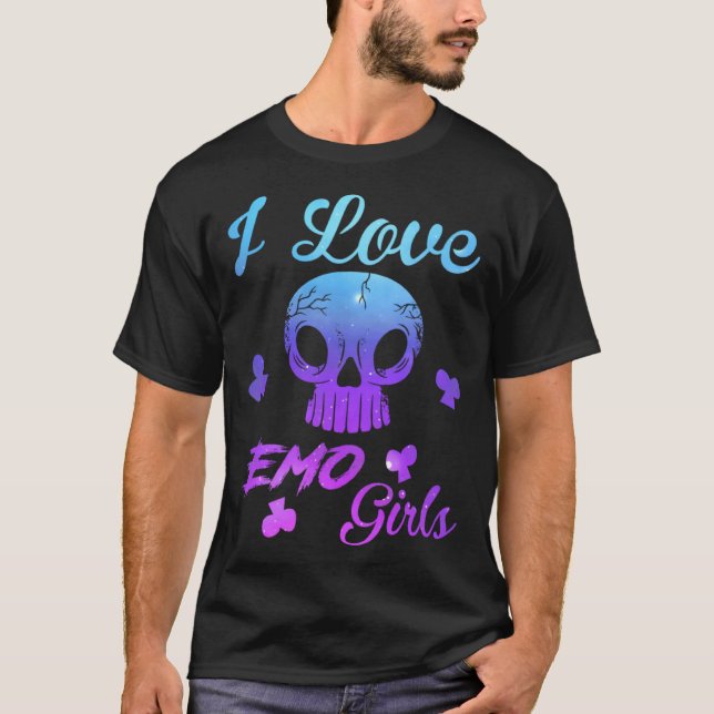 Camiseta Eu Amo Os Meninos Emo Eu Amo As Meninas Emo Gótico (Frente)