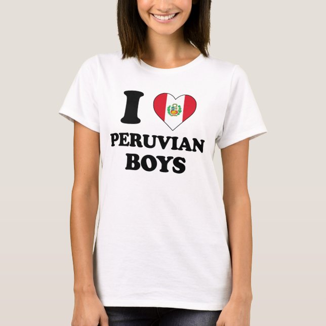 Camiseta Eu amo os meninos peruanos (Frente)
