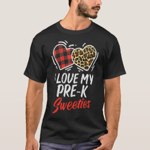 Camiseta Eu Amo Os Meus Docinhos Pré K Corações Dia de os n