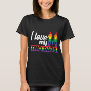 Camiseta Eu Amo Os Meus Dois Pais Rainbow Heart Flag Lgbt G
