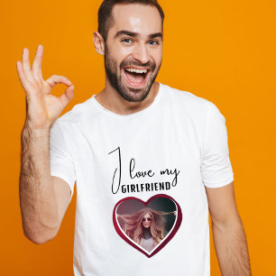 Camiseta Eu amo os meus Namorada Heart Photo Men