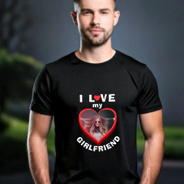 Camiseta Eu amo os meus Namorado Heart Photo Men