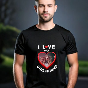 Camiseta Eu amo os meus Namorado Heart Photo Men