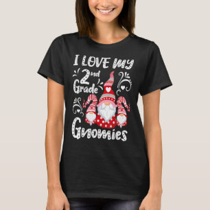 Camiseta Eu Amo Os Meus segundos De Grau Gnomos Bonitos Dia