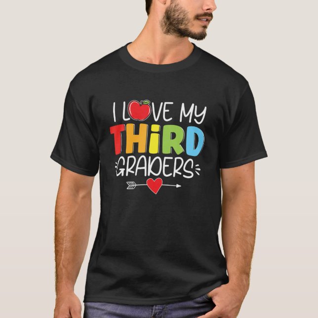 Camiseta Eu Amo Os Meus Terceiros Grades Divertidos Profess (Frente)