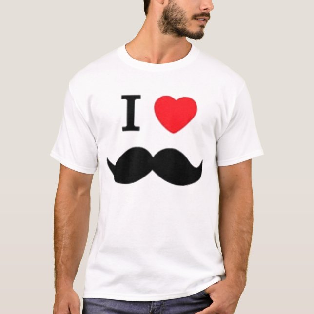 Camiseta Eu amo os moustaches (Frente)