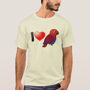 Camiseta Eu amo os papagaios de Eclectus (fêmeas)