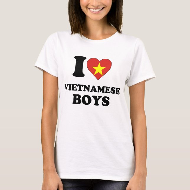 Camiseta Eu amo os rapazes vietnamitas (Frente)