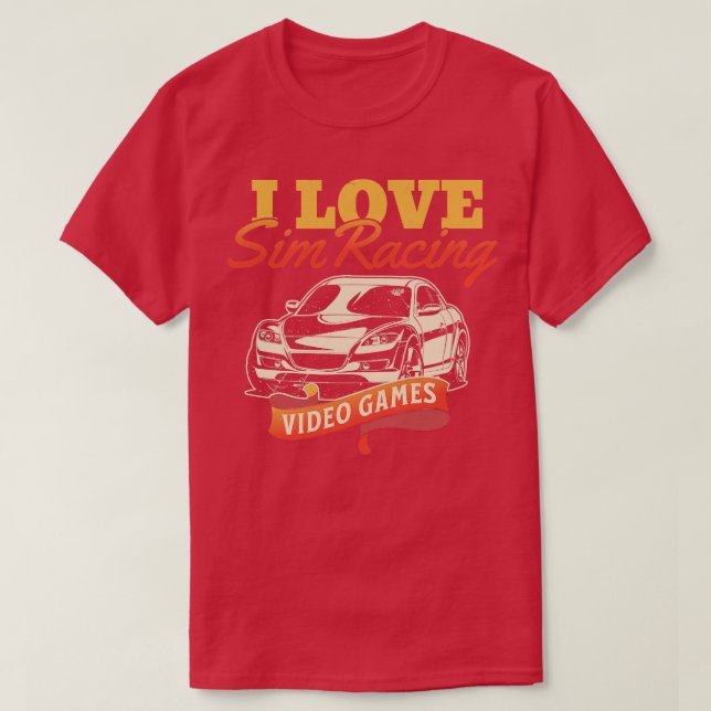 Camiseta Eu Amo Os Videos games De Corrida Sim (Frente do Design)